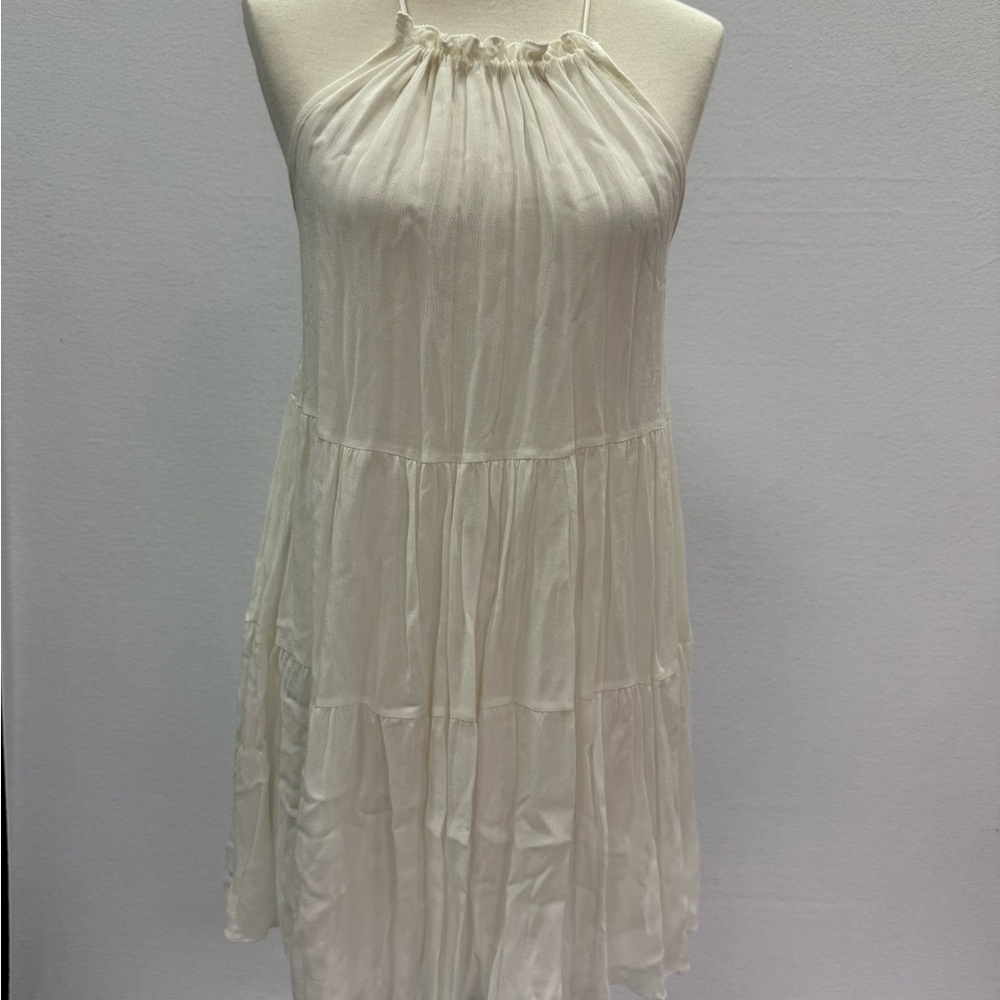 Lulu's Cream Halter Mini Dress